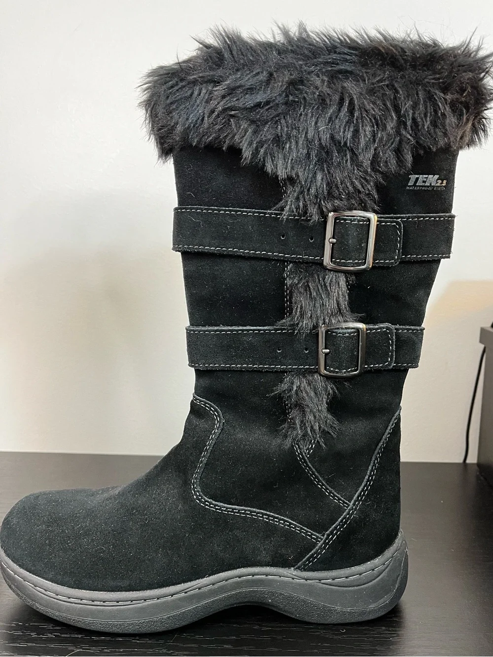 LL Bean Women's Black Nordic Insulated Waterproof Suede Winter Boots Size 6.5